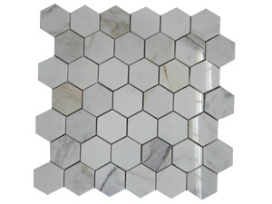 ITALIAN CALACATTA 2" HEXAGON MOSAIC