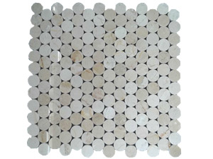 CREMA MARFIL 1" PENNY ROUNDS MOSAIC