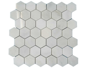 ORIENTAL WHITE 2" HEXAGON MOSAIC