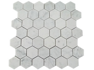 ITALIAN CARRARA 2" HEXAGON MOSAIC