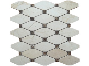 LONG OCTAGON-CREMA MARFIL WITH EMPERADOR DARK DOTS