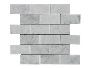 CARRARA WHITE 2"X 4" BRICK MOSAIC