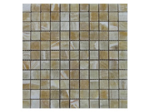 HONEY ONYX 1" X 1" SQUARE MOSAIC