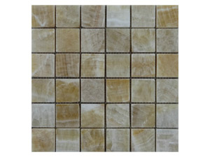 HONEY ONYX 2" X 2" SQUARE MOSAIC