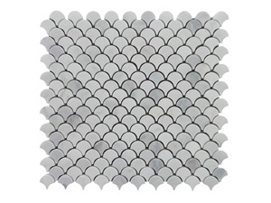 CARRARA WHITE 1" FAN SHAPED MOSAIC